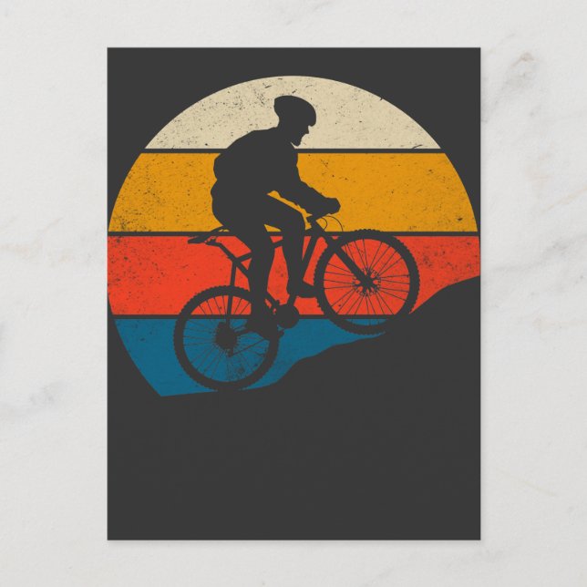 Postal Ciclismo en bicicleta de montaña al aire libre (Anverso)