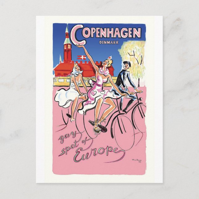 Postal Ciclismo en Copenhague, Dinamarca (Anverso)