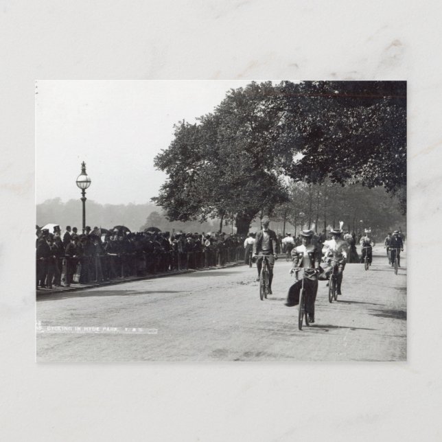 Postal Ciclismo en Hyde Park, 1910 (Anverso)