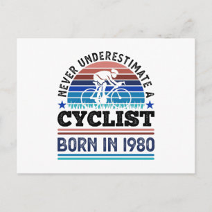 Postal Ciclista nacido en 1980 40º cumpleaños Regalos Cic
