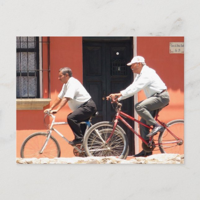 Postal Ciclistas Antigua Guatemala (Anverso)