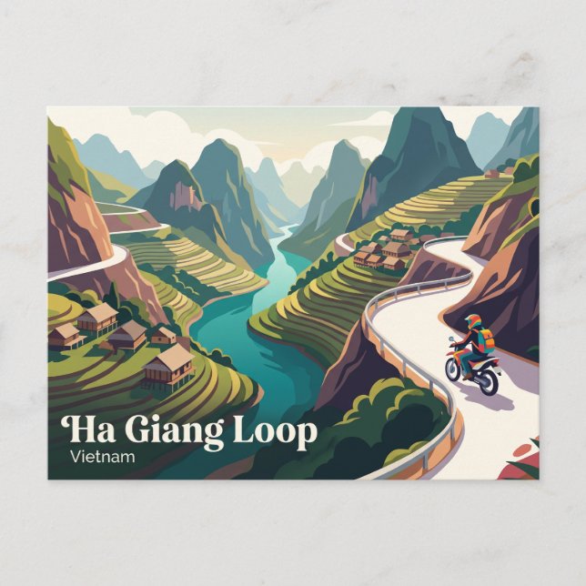 Postal Ciclo de Ha Giang Vietnam (Anverso)
