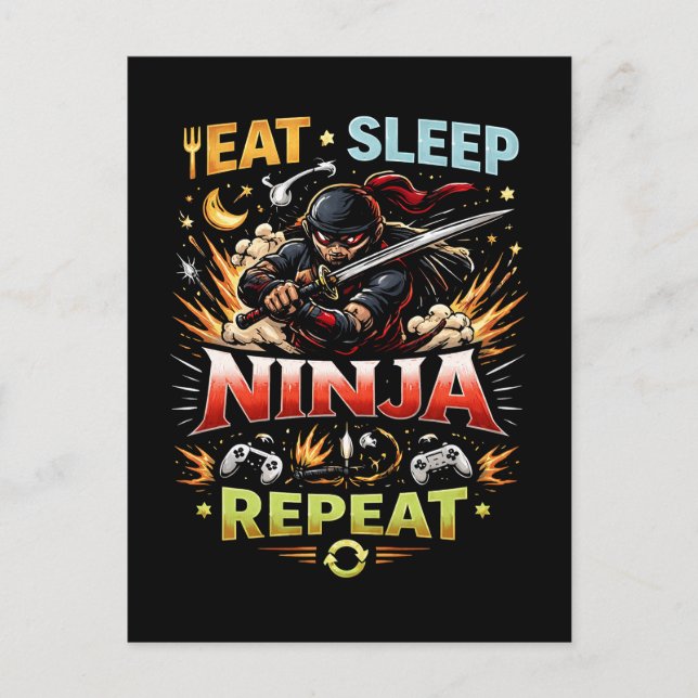 Postal Ciclo de vida de ninja (Anverso)