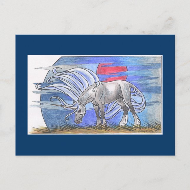 Postal Ciclo unicornio - Invierno ©1999 (Anverso)