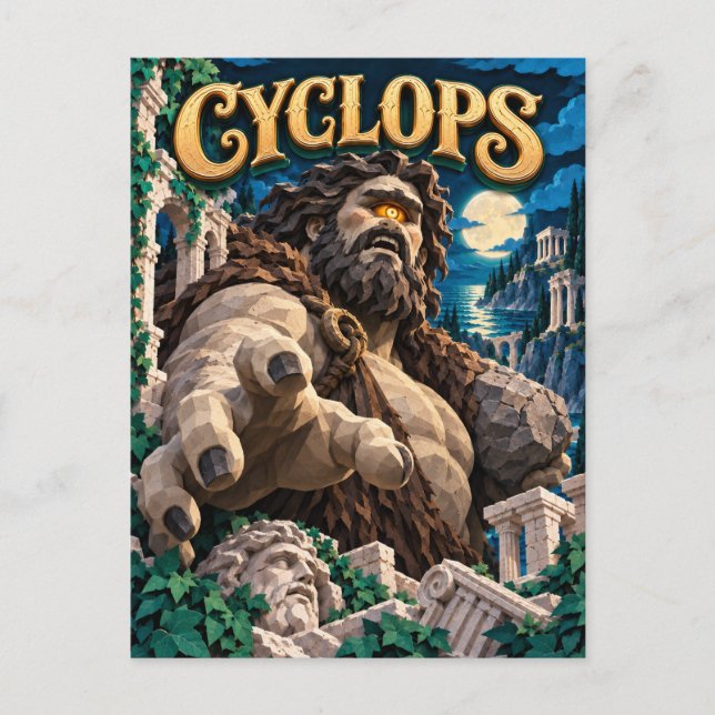 Postal Cíclope, Monstruo de Corte de Papel (Anverso)