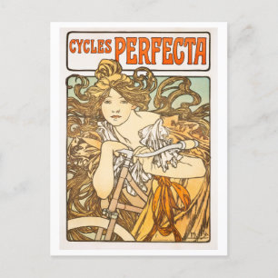 Postal Ciclos de cosecha Perfecta por Alphonse Mucha Post