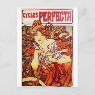 Postal Ciclos Perfecta de Alphonse Mucha