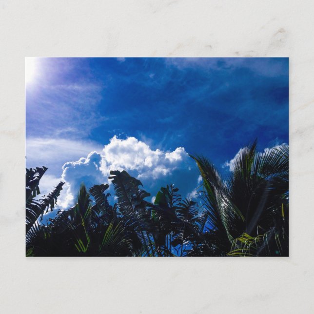 Postal Cielo azul brillante con nubes (Anverso)
