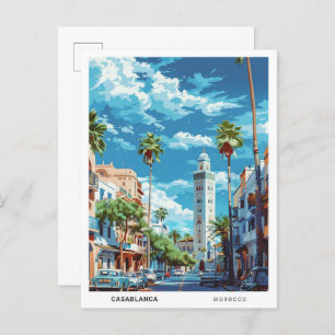 Postal Cielo azul en Casablanca Marruecos Viajes de época