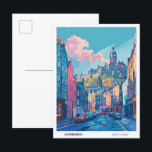 Postal Cielo azul en Edimburgo Escocia Viaje de Vintage<br><div class="desc">Azul cielo en Edimburgo Escocia Arte Viaje Vintage Postcard</div>
