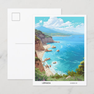 Postal Cielo azul en Lefkada Grecia Viajes de época