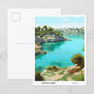 Postal Cielo azul en los lagos de Apulia Italia Viajes de