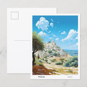Postal Cielo azul en Puglia Italia Viajes de época