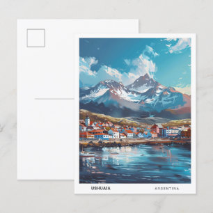 Postal Cielo azul en Ushuaia Argentina Viajes de época
