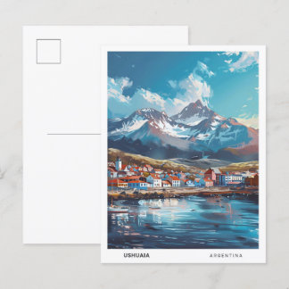Postal Cielo azul en Ushuaia Argentina Viajes de época