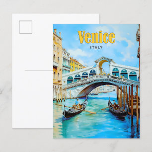 Postal Cielo azul en Venecia Italia Viajes antiguos 