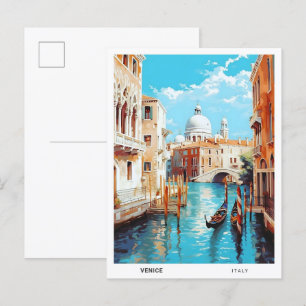 Postal Cielo azul en Venecia Italia Viajes de época
