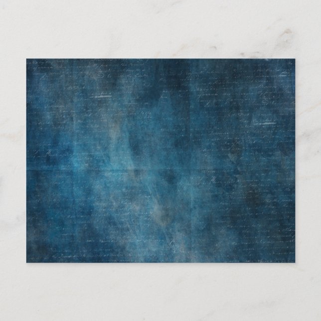 Postal Cielo azul marino en espacio con la escritura del (Anverso)