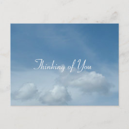 Postal Cielo azul y nubes blancas pensando en ti