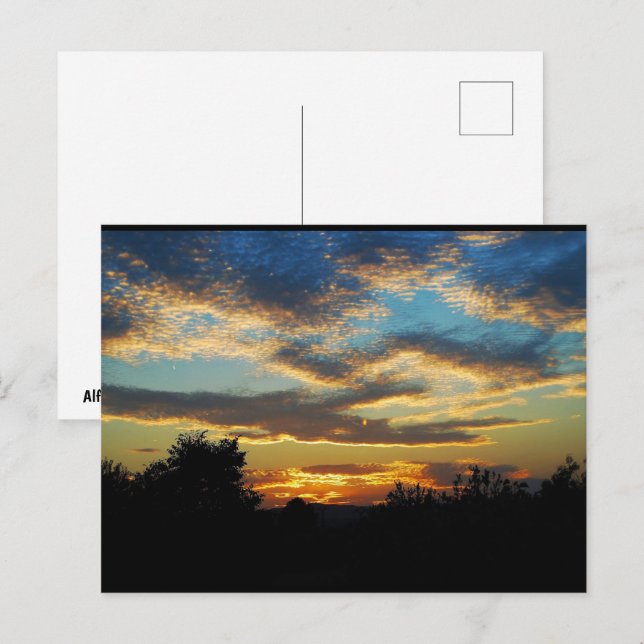 Postal Cielo Crepuscular Ondulado (Anverso / Reverso)