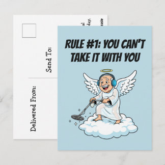 Postal Cielo de detección de metal ángel cumpleaños humor