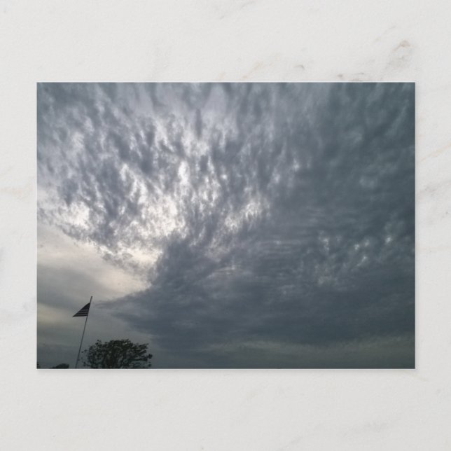 Postal Cielo de OKlahoma con bandera (Anverso)