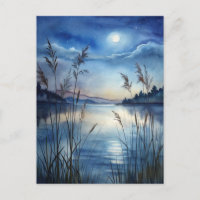 Cielo estrellado nocturno Lago iluminado por la lu