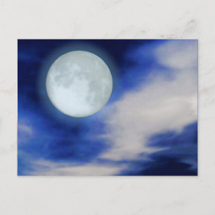 Postal Cielo nocturno con luna y nubes