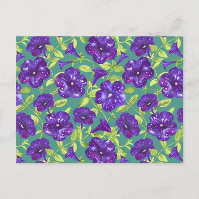 Postal Cielo nocturno de Petunia sobre Cojín decorativo d (Anverso)