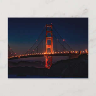 Postal Cielo nocturno del puente Golden Gate