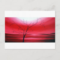 cielo rojo del árbol abstracto