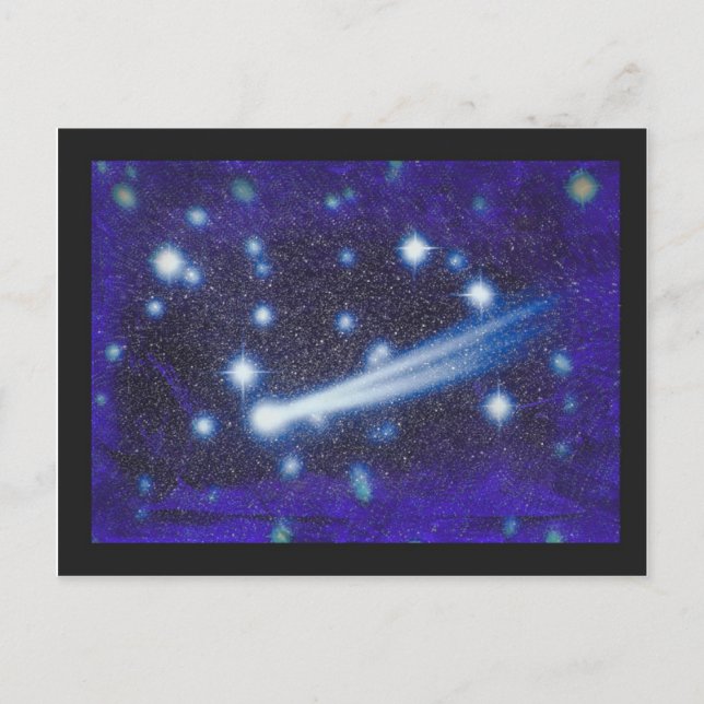 Postal Cielo y asteroide del espacio estelar (Anverso)