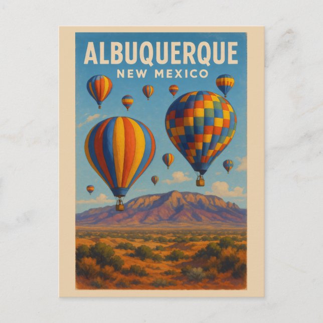 Postal Cielos de Nuevo México de Albuquerque (Anverso)