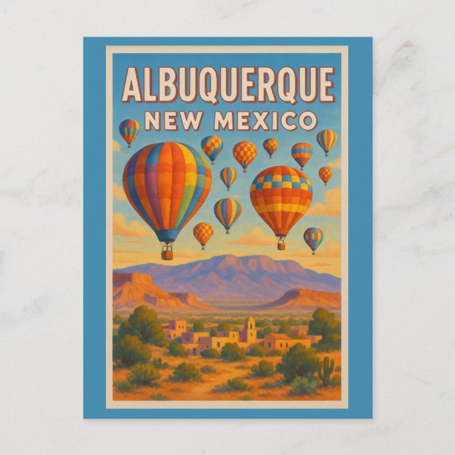 Postal Cielos de Nuevo México de Albuquerque (Anverso)