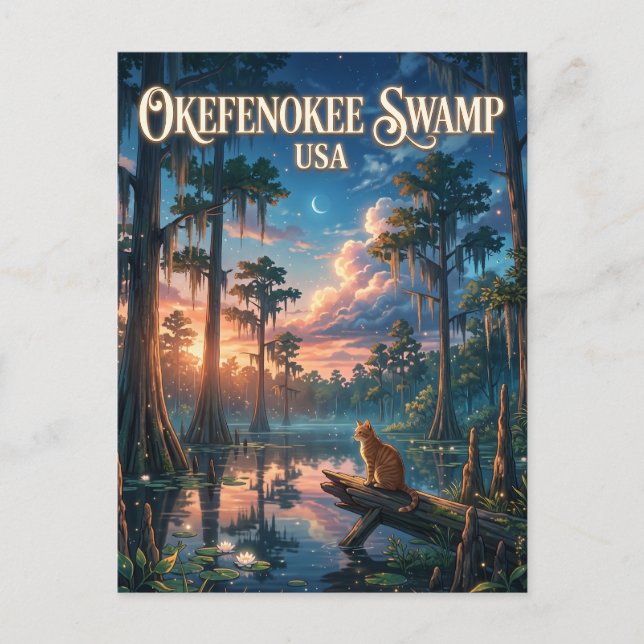 Postal Ciénaga Okefenokee EE. UU. (Anverso)