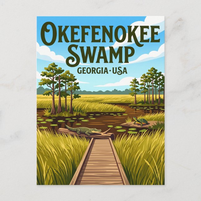 Postal Ciénaga Okefenokee EE. UU. (Anverso)