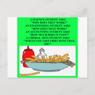 Postal ciencia de las artes liberales chiste de comida rá