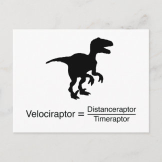 Postal ciencia divertida del velociraptor