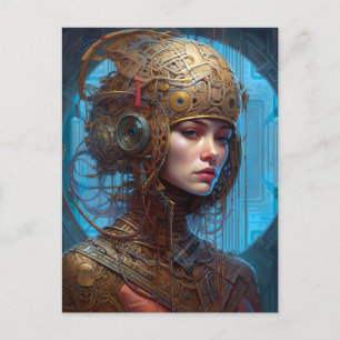 Postal Ciencia ficción de ciberpunk femenino