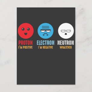 Postal Ciencia Química Pun Proton Electron Neutron