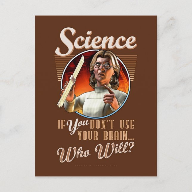 Postal Ciencia: Si no usas tu cerebro... (Anverso)