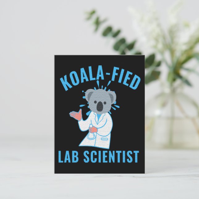 POSTAL CIENTÍFICO LABORAL DE KOALA FIED - KOALA LAB TECH (Anverso de pie)