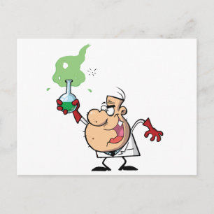 Postal Científico Loco Divertido Sosteniendo Poción Verde