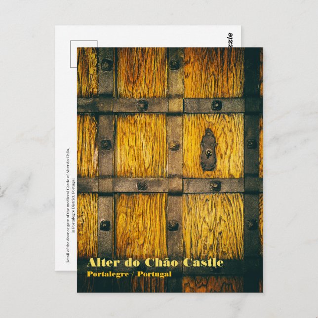 Postal Cierre de la puerta del castillo medieval (Anverso / Reverso)