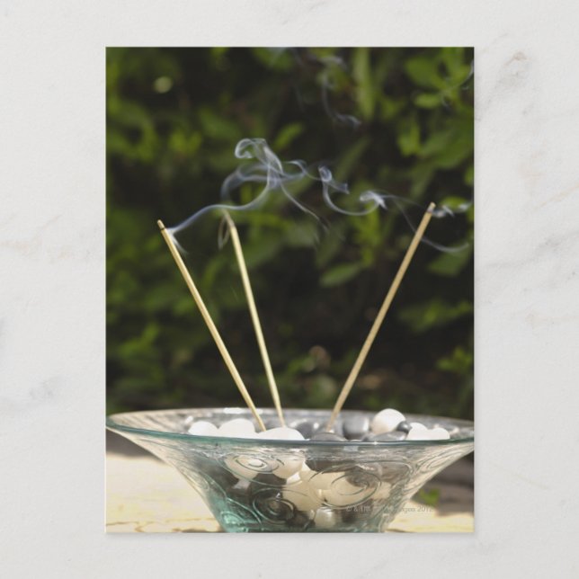 Postal Cierre de los palos de incienso quemándose con pie (Anverso)