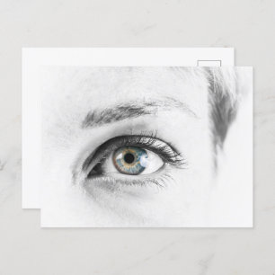 Postal Cierre de ojos humanos