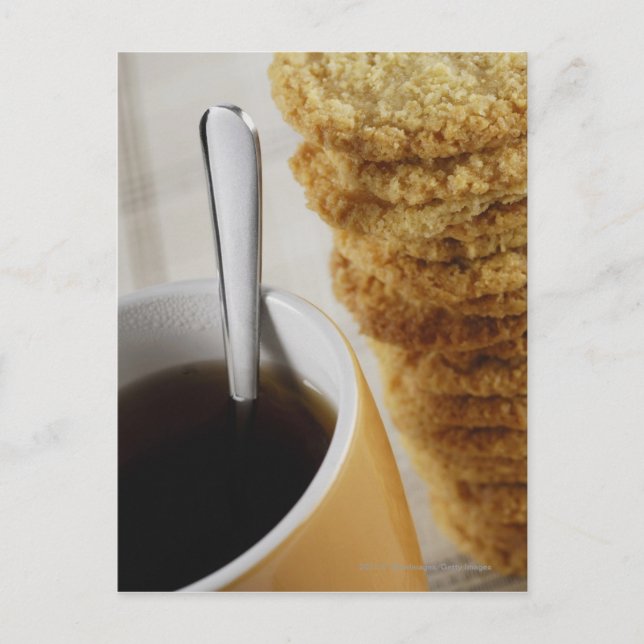 Postal Cierre de un café con galletas (Anverso)