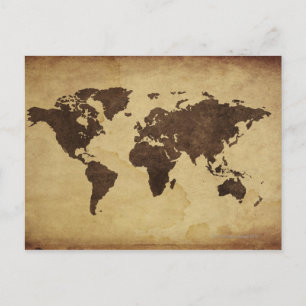 Postal Ciérrese para arriba del mapa del mundo antiguo 3