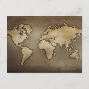 Postal Ciérrese para arriba del mapa del mundo antiguo 4