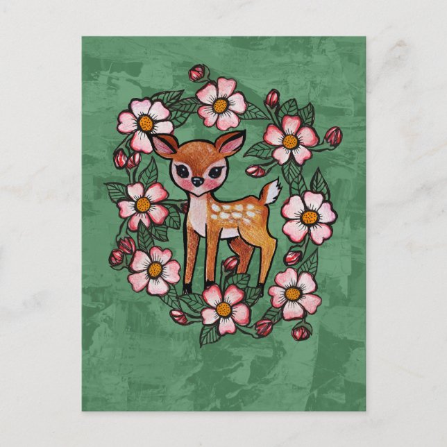 Postal Cierva Floral                                      (Anverso)